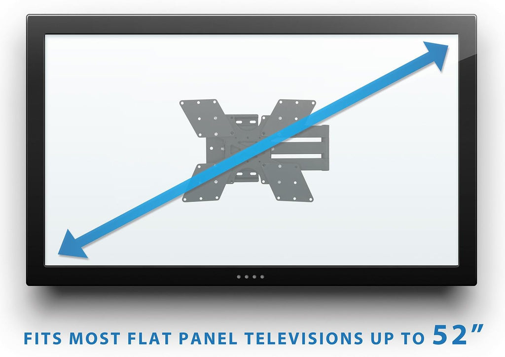 Black Full Motion TV Wall Mount for 32 to 55 Inch Screens, VESA 400x400mm, 100 Lb Capacity, Pack of 2 R203766