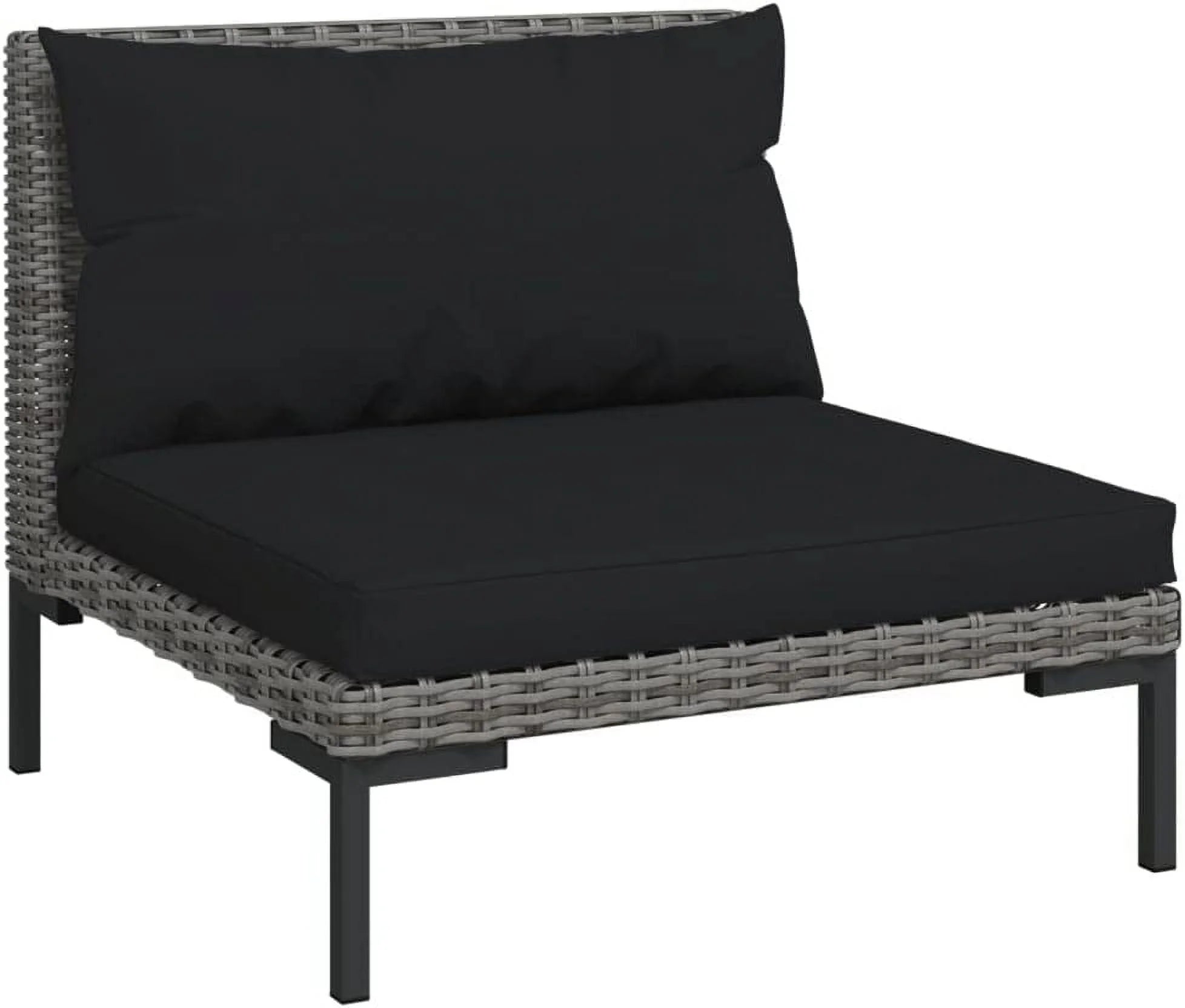 12 Piece Poly Rattan Patio Lounge Set with Cushions Dark Gray Q1709