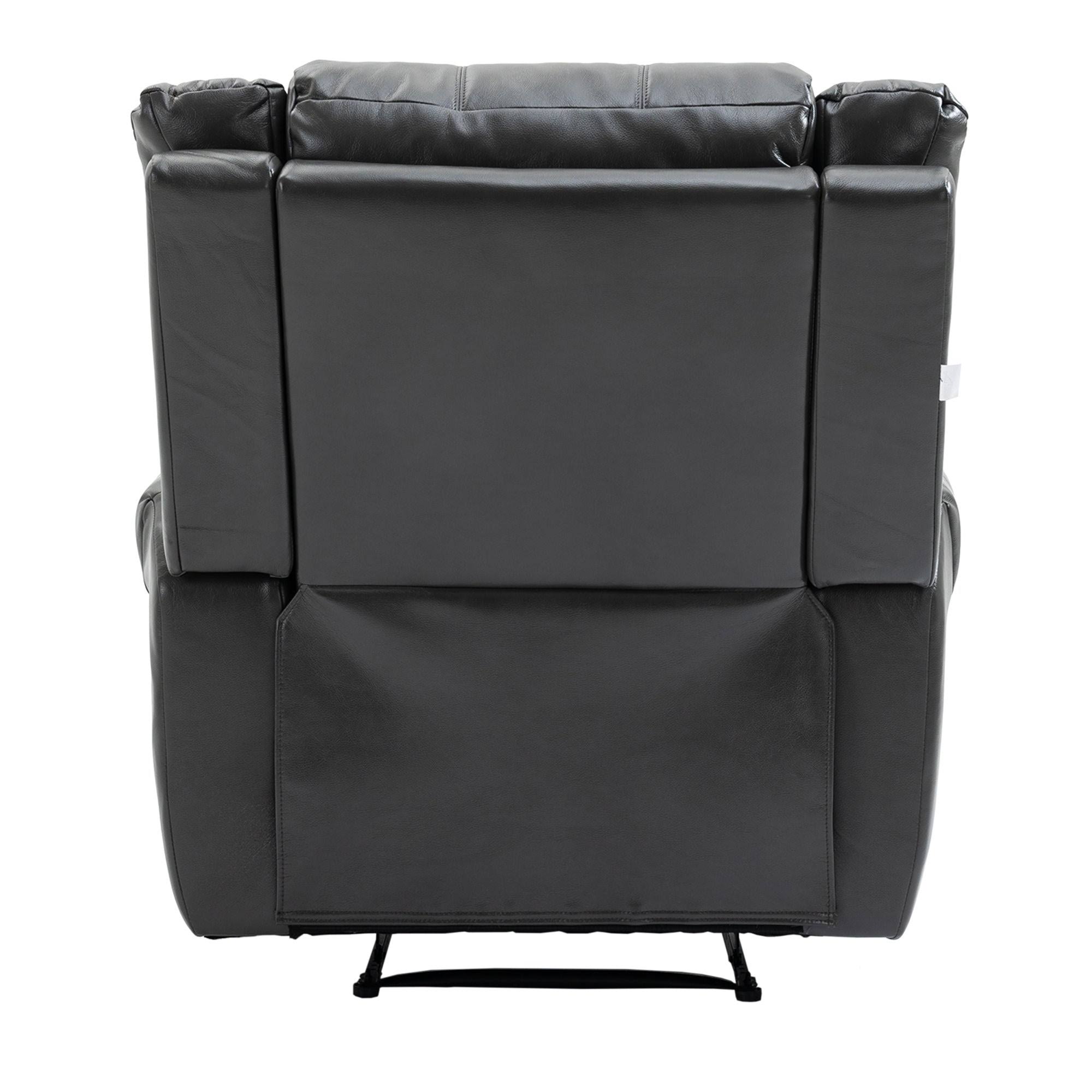 Black Microfiber Manual Standard Recliner D978