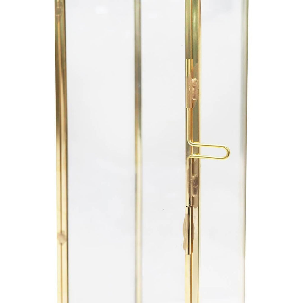 Black Glass Taper Candle Lantern Set M123477