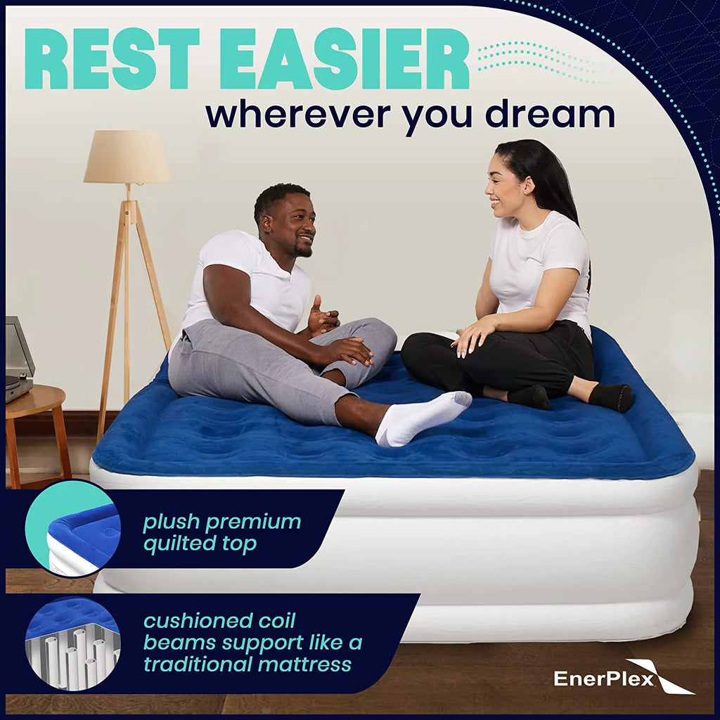 Queen 18 Inch Air Mattress with Built-in Pump J561