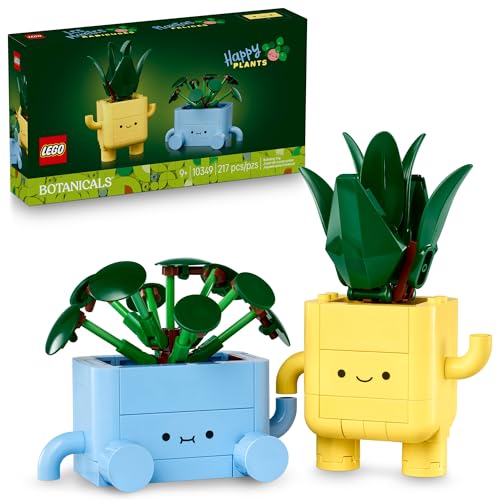 LEGO Botanicals Happy Plants Building Toys - Bedroom or Dorm Room Decor for Girls, Boys, & Adults, Desk or Shelf Display - Birthday Gift Ideas for Kids, Ages 9+ - 10349 I5166