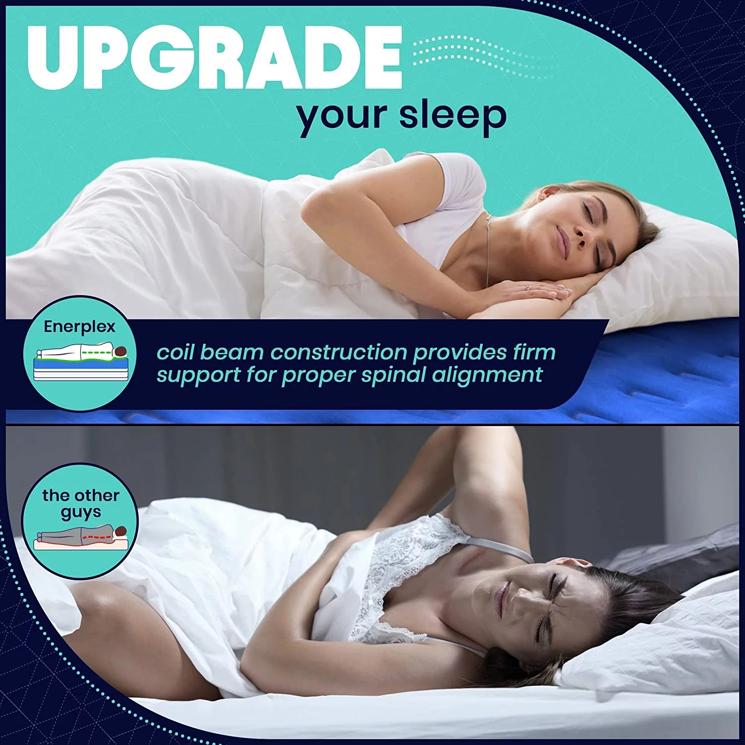 Queen 18 Inch Air Mattress with Built-in Pump J561