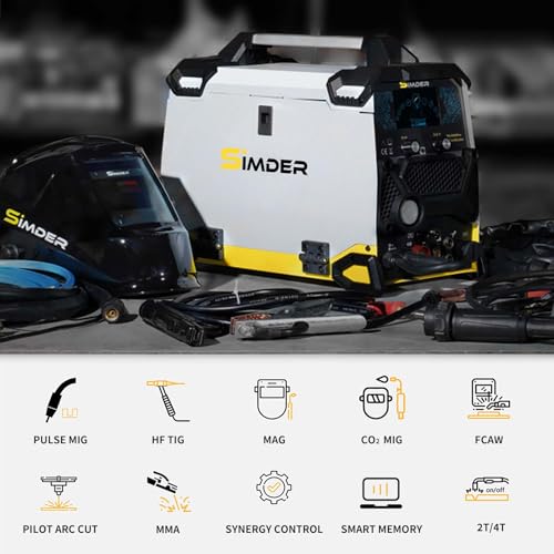 Aluminum MIG Welder Pulse MIG/MAG/HF TIG/Stick/Pilot ARC Plasma Cutter 200A Welding Machine 10 in 1 Welder Cutter Combo W5544