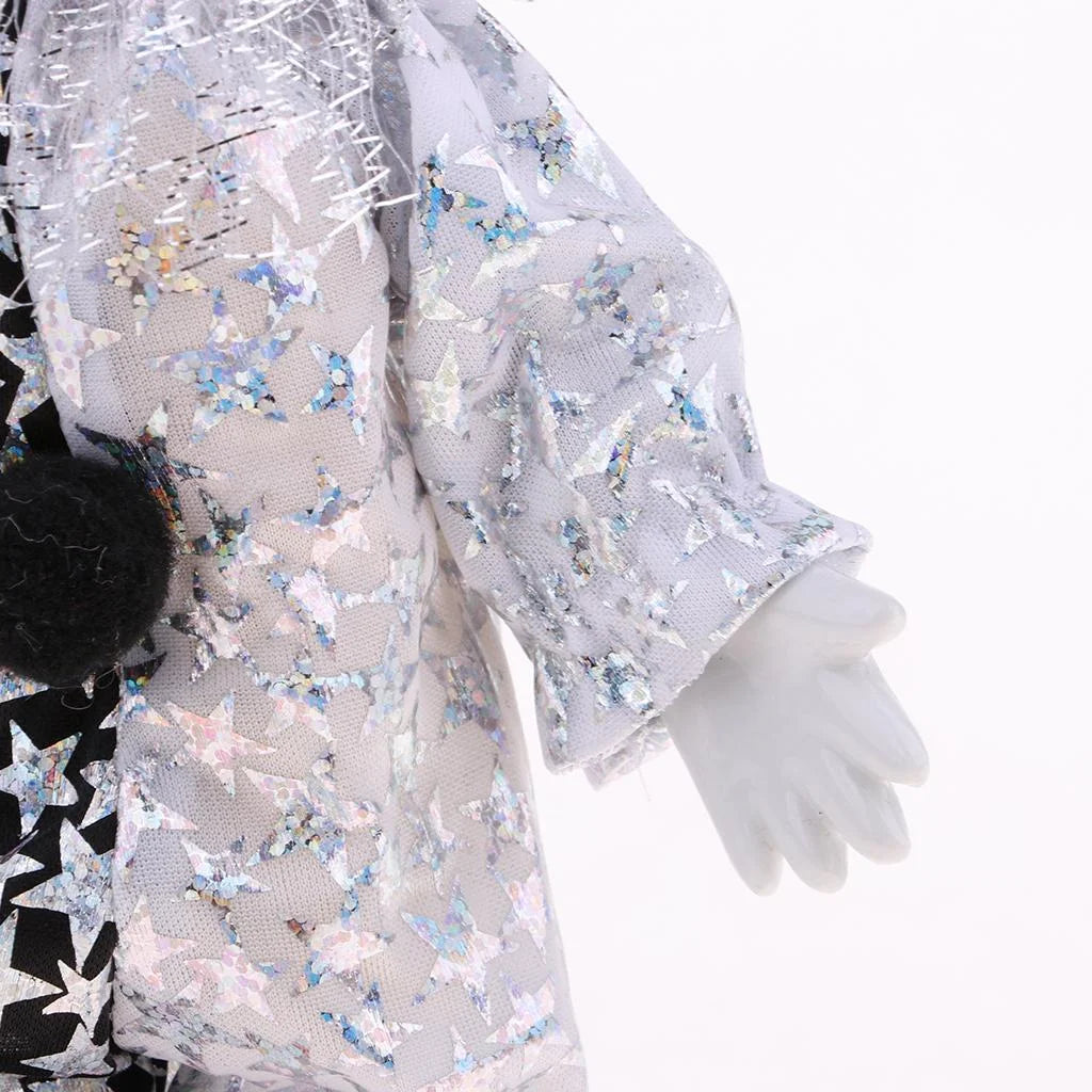 9 Inch Porcelain Harlequin Doll Figure K9322