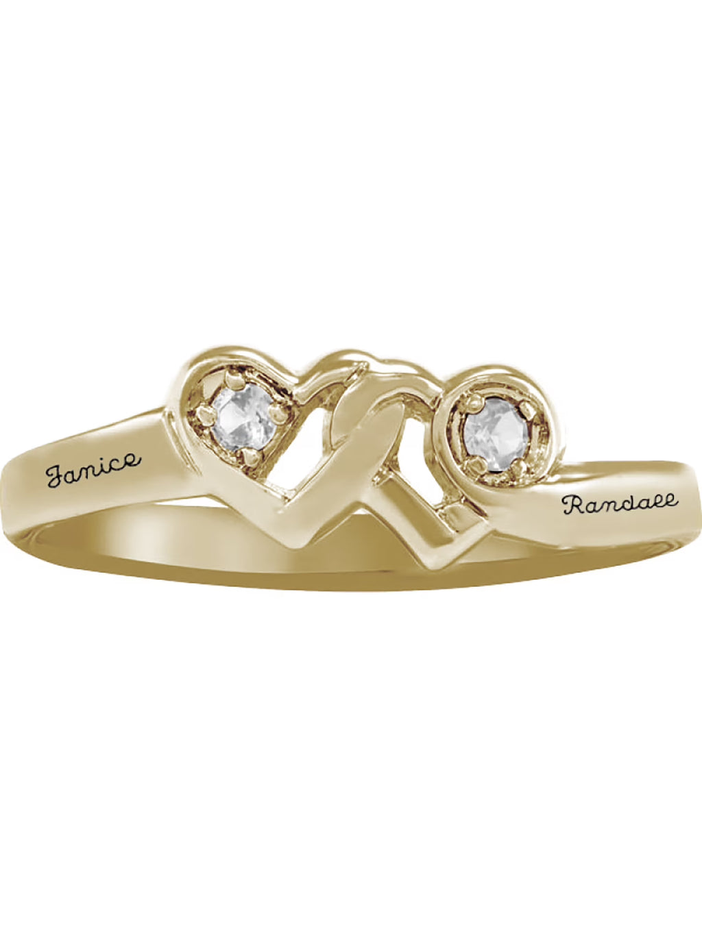 Loving Promise Ring with Diamonds in 10kt and 14kt Yellow and White Gold L943907