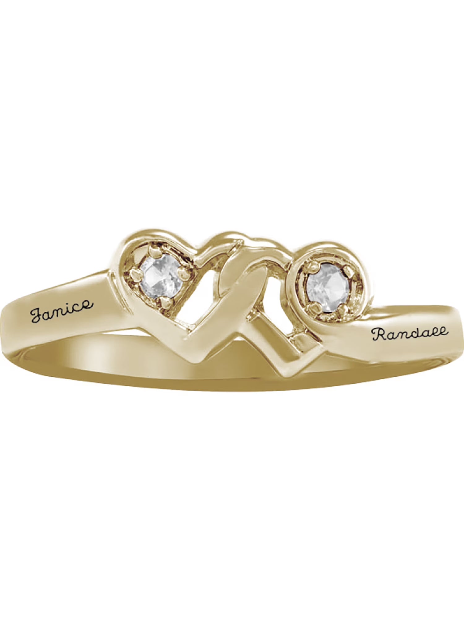 Loving Promise Ring with Diamonds in 10kt and 14kt Yellow and White Gold L943907