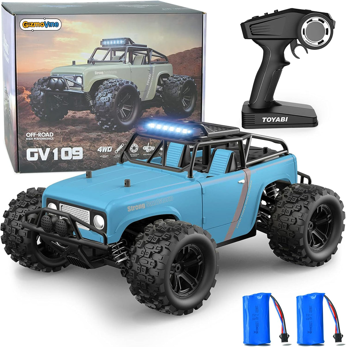 Blue 25 MPH 4WD Electric Remote Control Car, Pack of 2 J50221