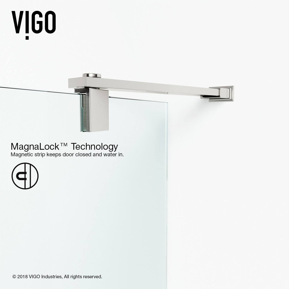 Adjustable Frameless Pivot Shower Door in Stainless Steel H62294