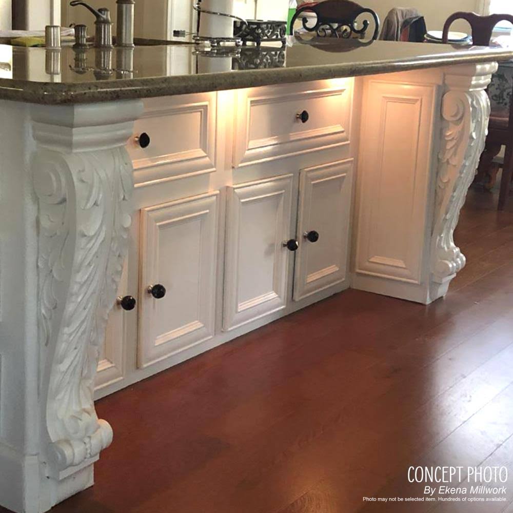 Small Acanthus Pilaster Wood Corbel, Cherry D7371