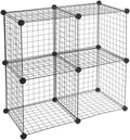 Black 4 Cube Wire Storage Shelves D132081