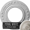 8 1/8x22OD x 4 1/8x22ID x 1/2x22P Hand-Painted Pearl White Ceiling Medallion C433817