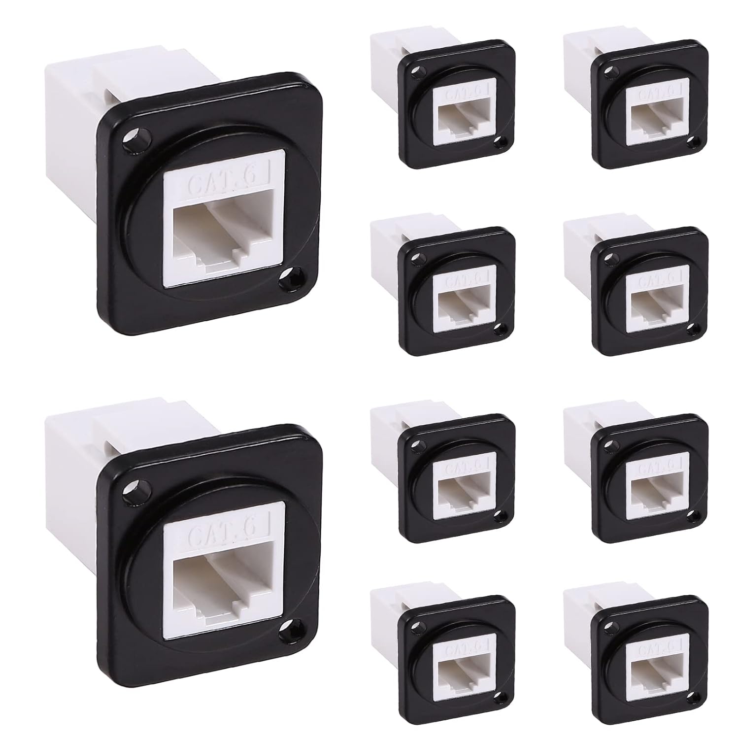 RJ45 Socket Panel Mount Connector, CAT6/CAT5E/CAT5 Female to Female LAN Adapter G34758