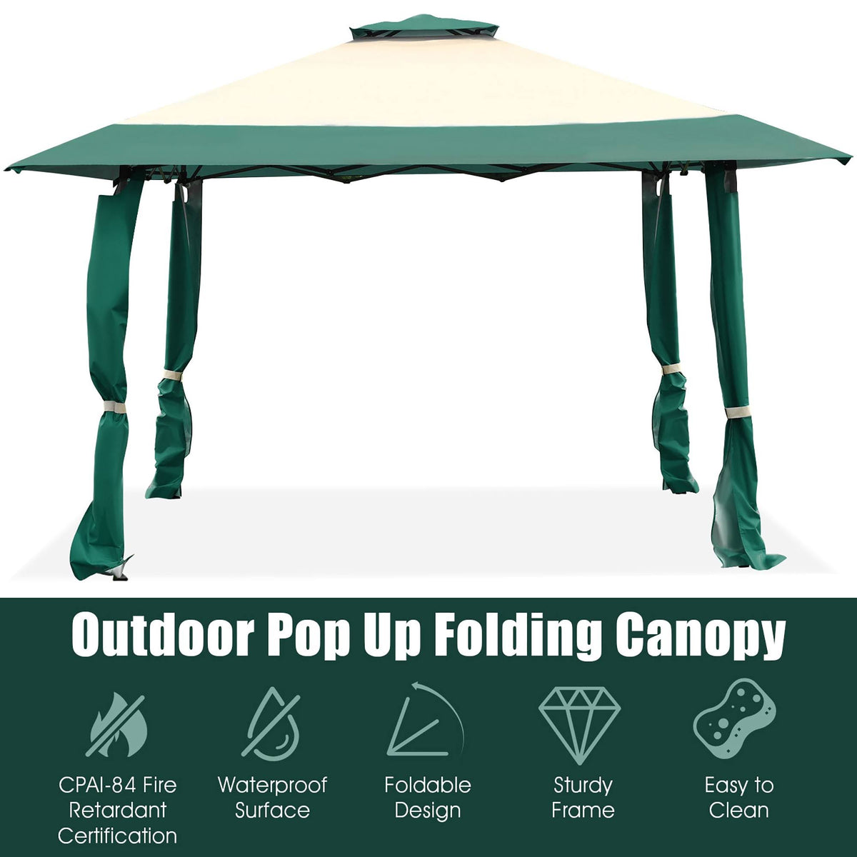Green Gazebo Canopy Shelter Tent E9673