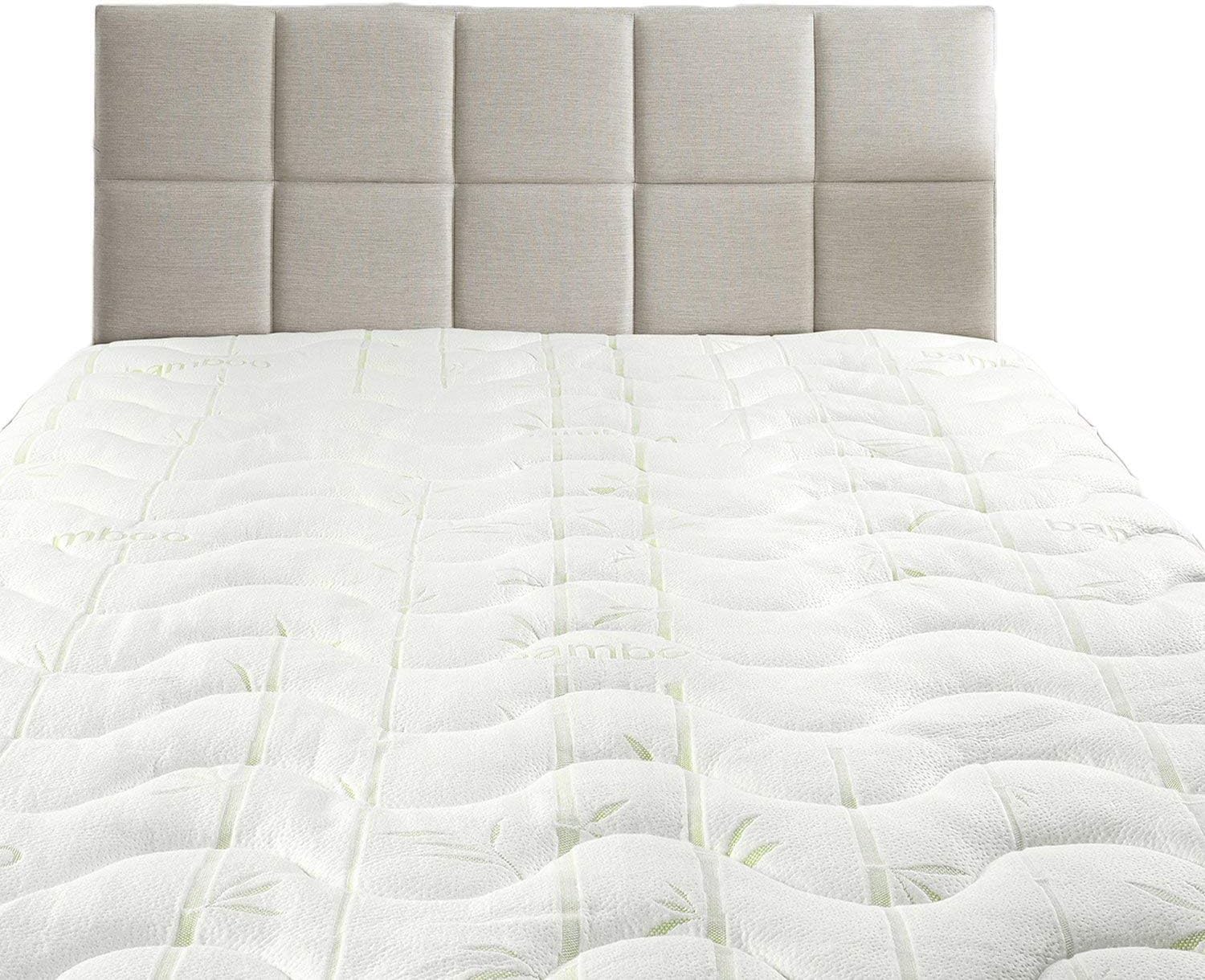 Hypoallergenic Cool Bamboo Jacquard Fitted Mattress Topper California King Size T164