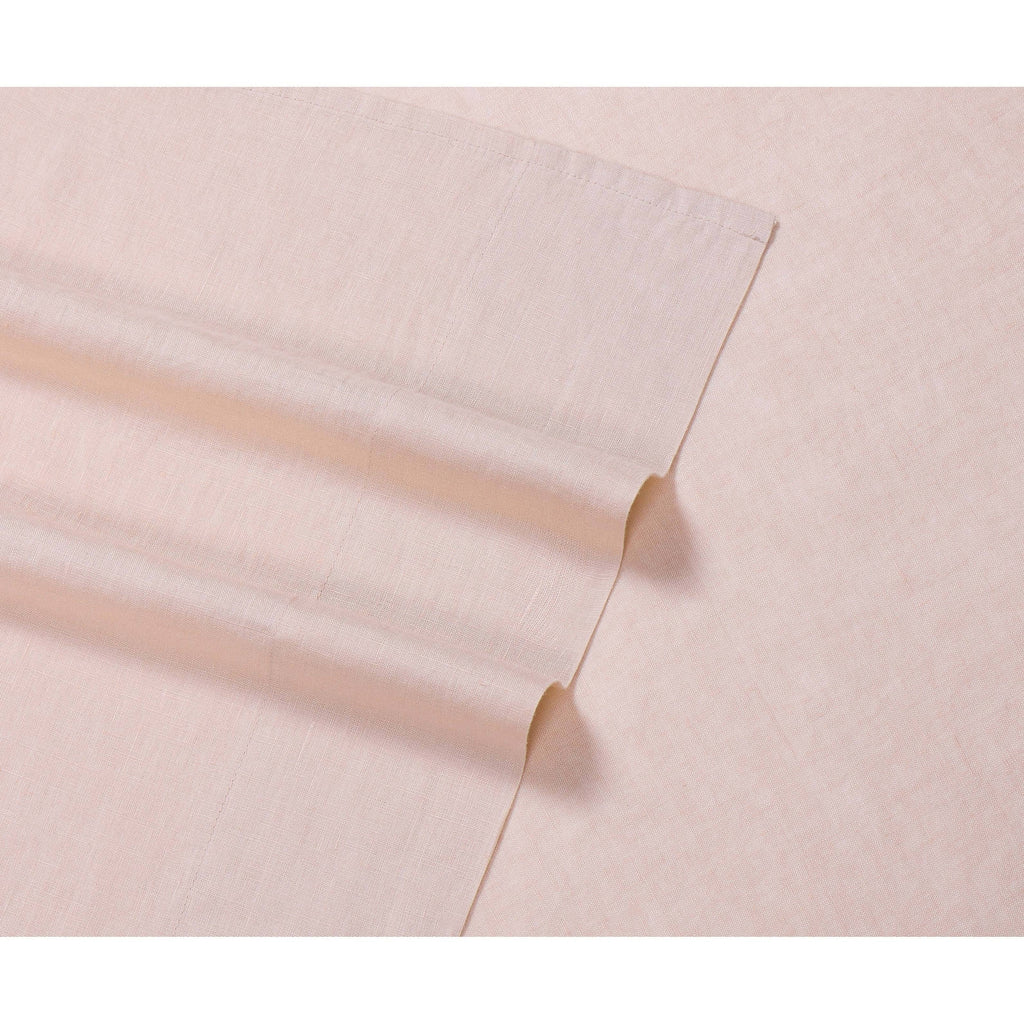 Blush Flax Linen California King Sheet Set Q678318