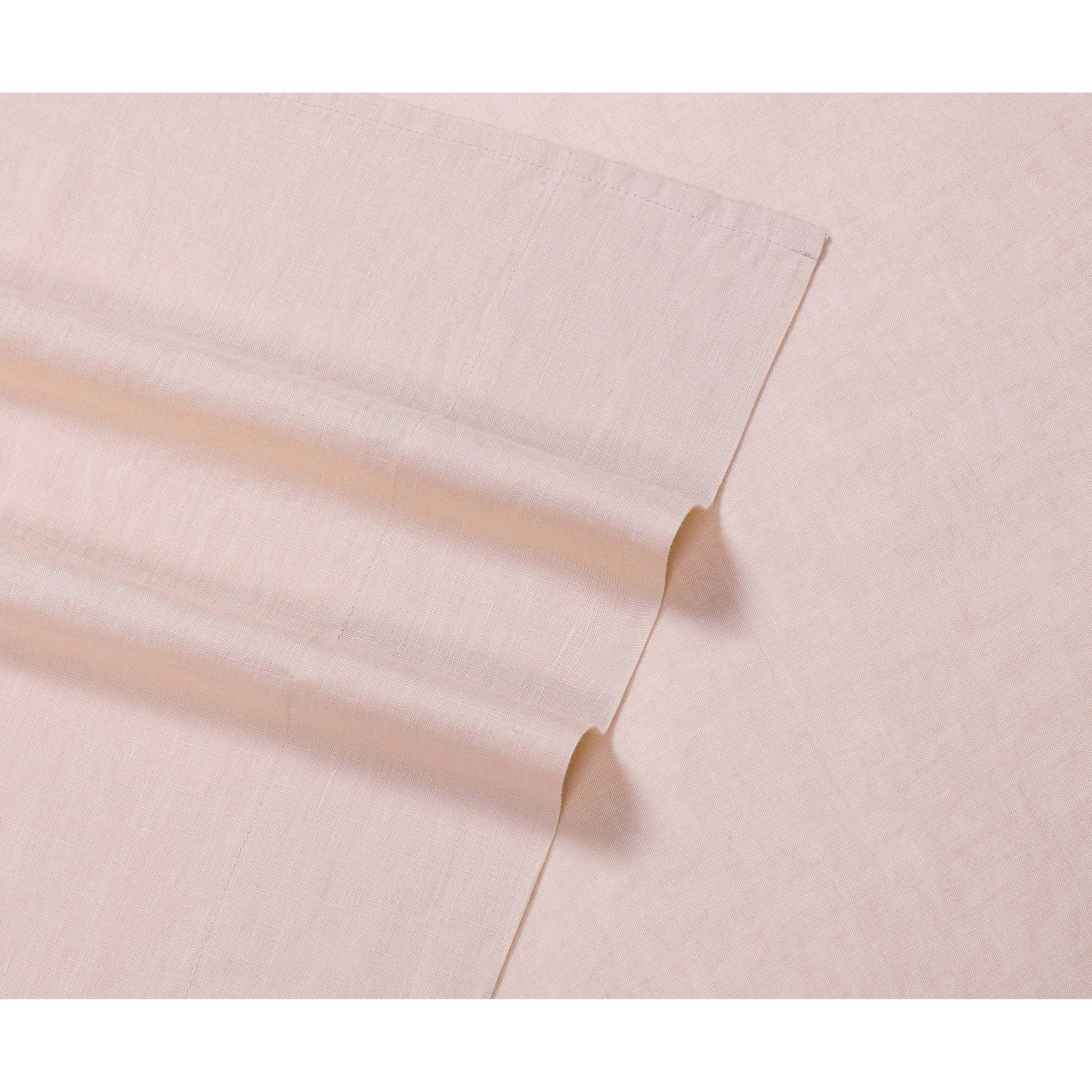 Blush Flax Linen California King Sheet Set Q678318