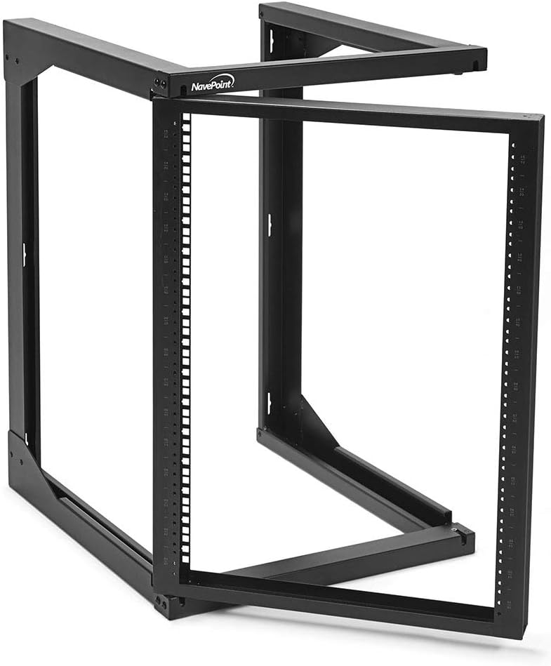 15U Wall Mount Open Frame Network Rack with Swing Out Hinged Gate V745558