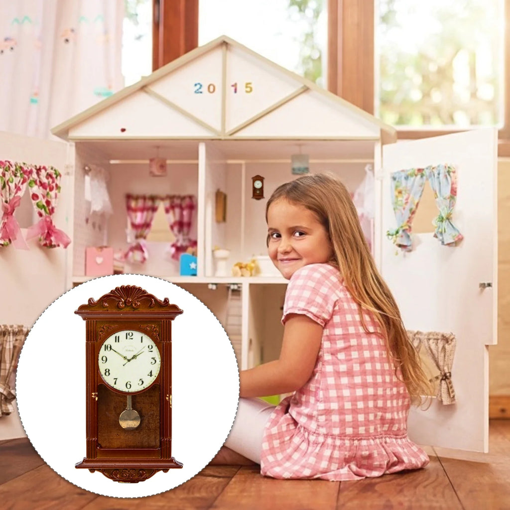 Metal Dollhouse Hanging Clock Toy J107