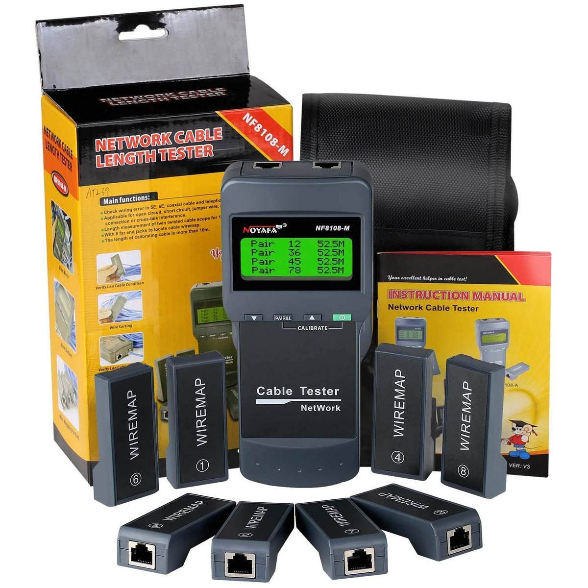 Network Cable Tester with 8 Far-end Passive Test Jacks G598889