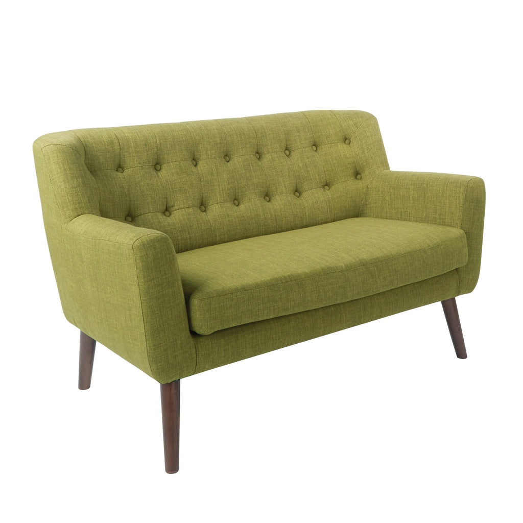 Navy Tufted Back Fabric Loveseat C768