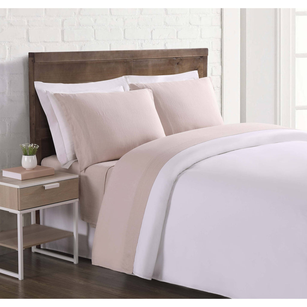 Blush Flax Linen California King Sheet Set Q678318