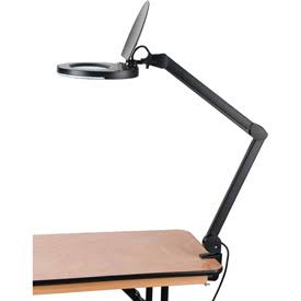 Black LED Magnifying Lamp with Covered Metal Arm J3513