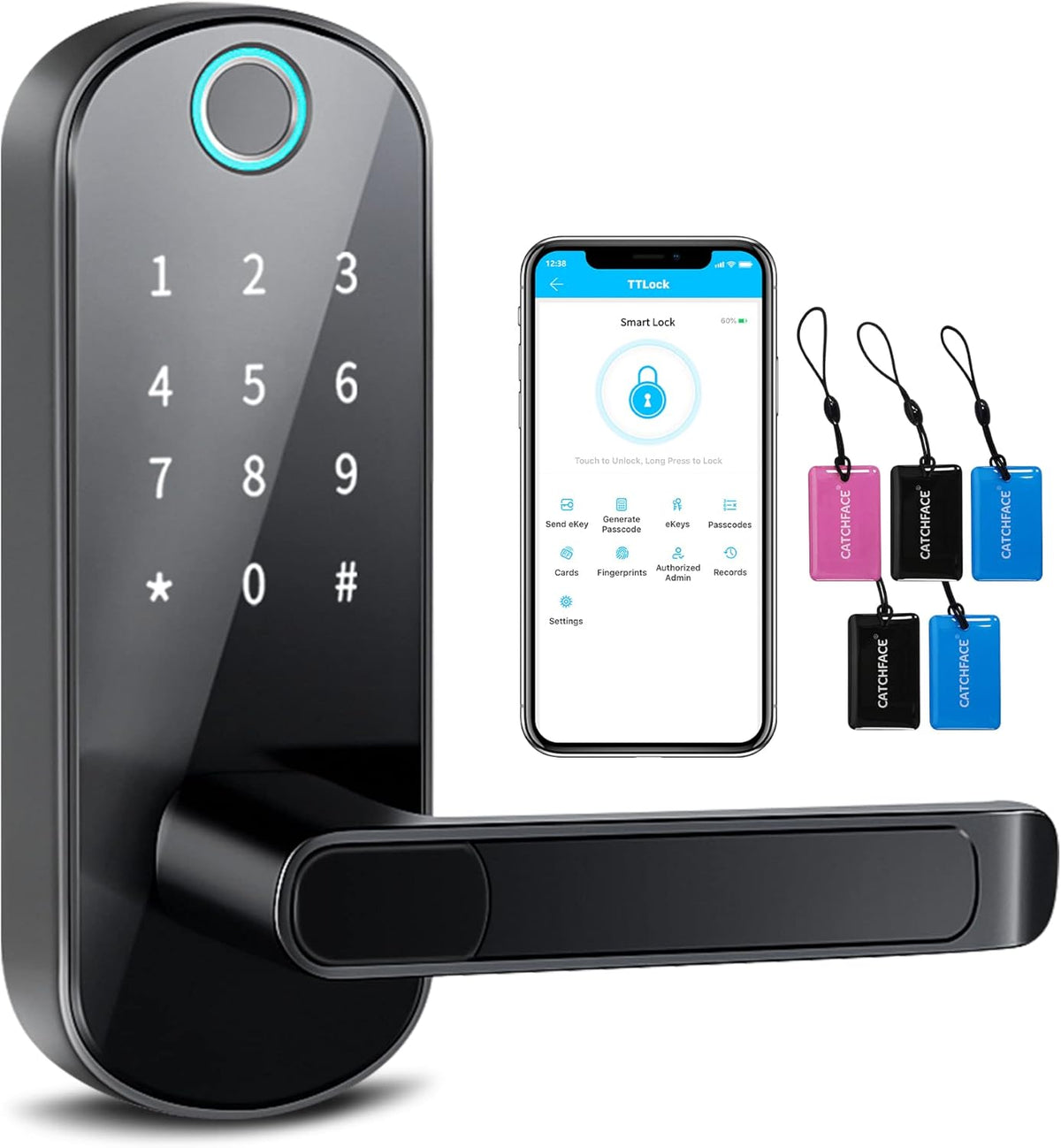 Smart Door Lock with Fingerprint Keyless Entry H632954