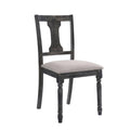 Weathered Gray Fabric Fiddle Back Side Chair (Set of 2) Q938