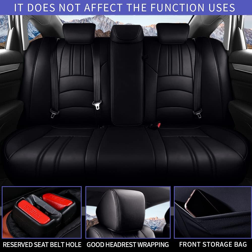 Faux Leather Waterproof Full Set Car Seat Covers B9679