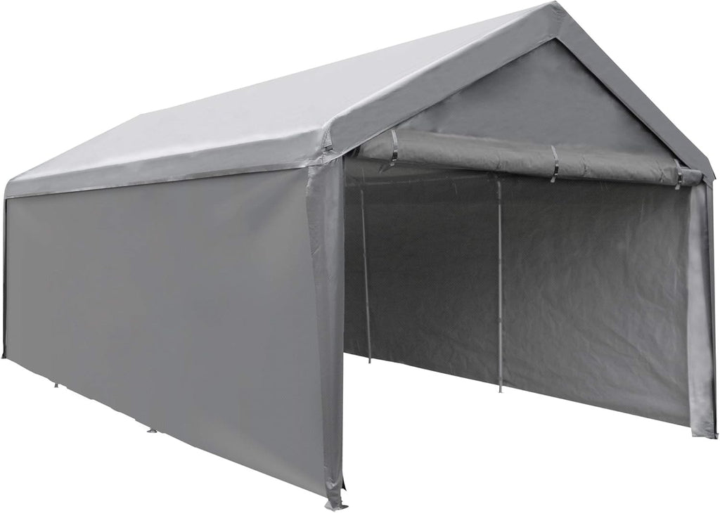 10 x 20 ft Heavy Duty Carport with Removable Sidewalls & Doors P77801
