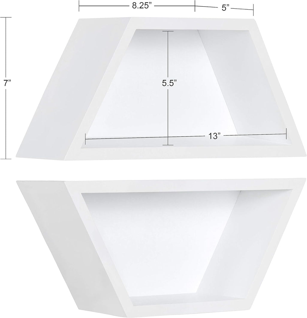 White Set of 2 Wooden Wall Shelves K1916