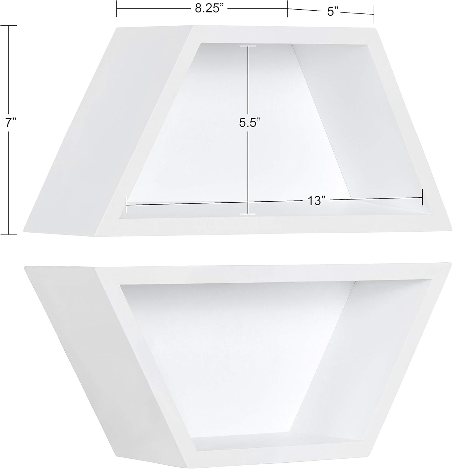 White Set of 2 Wooden Wall Shelves K1916