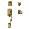 Antique Brass Single Cylinder Handleset and Georgian Knob K694