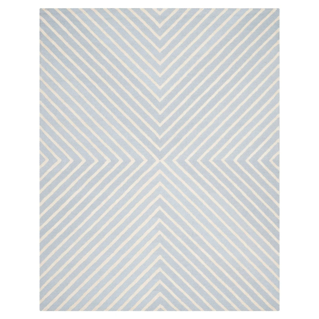 Light Blue/Ivory Wool Area Rug, 10' x 14' D66317