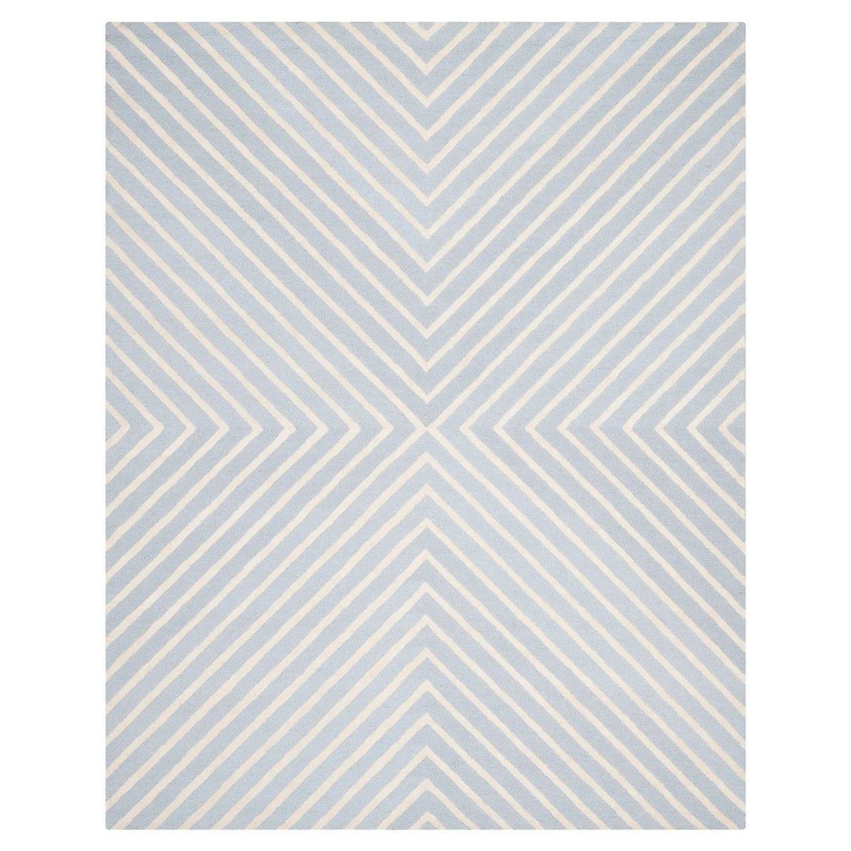 Light Blue/Ivory Wool Area Rug, 10' x 14' D66317