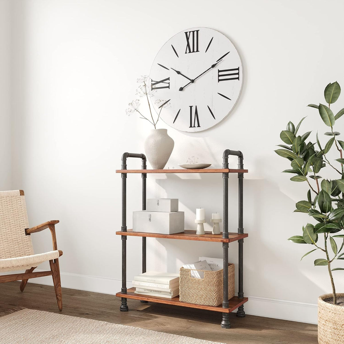 4-Tier Solid Pine Wood Bookshelf B76631