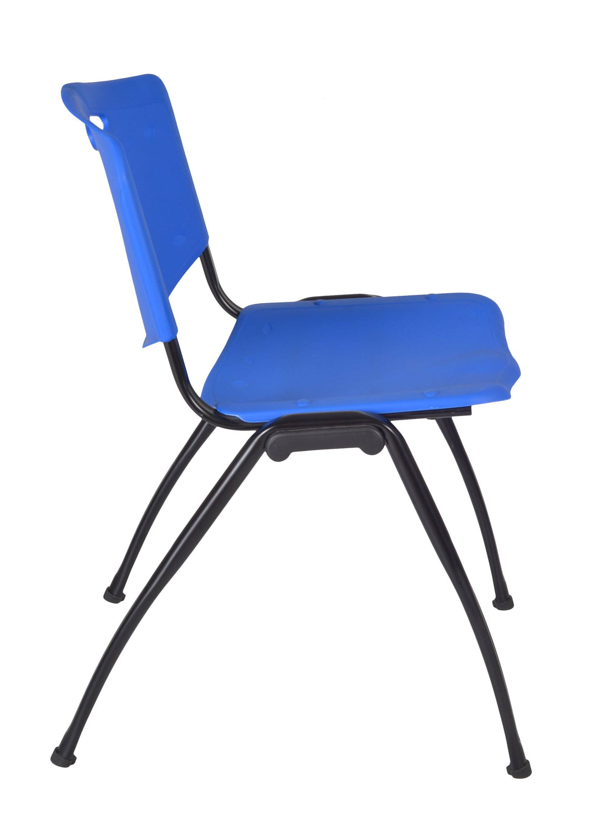 Grey Round Breakroom Table & 4 Blue Stack Chairs L785386