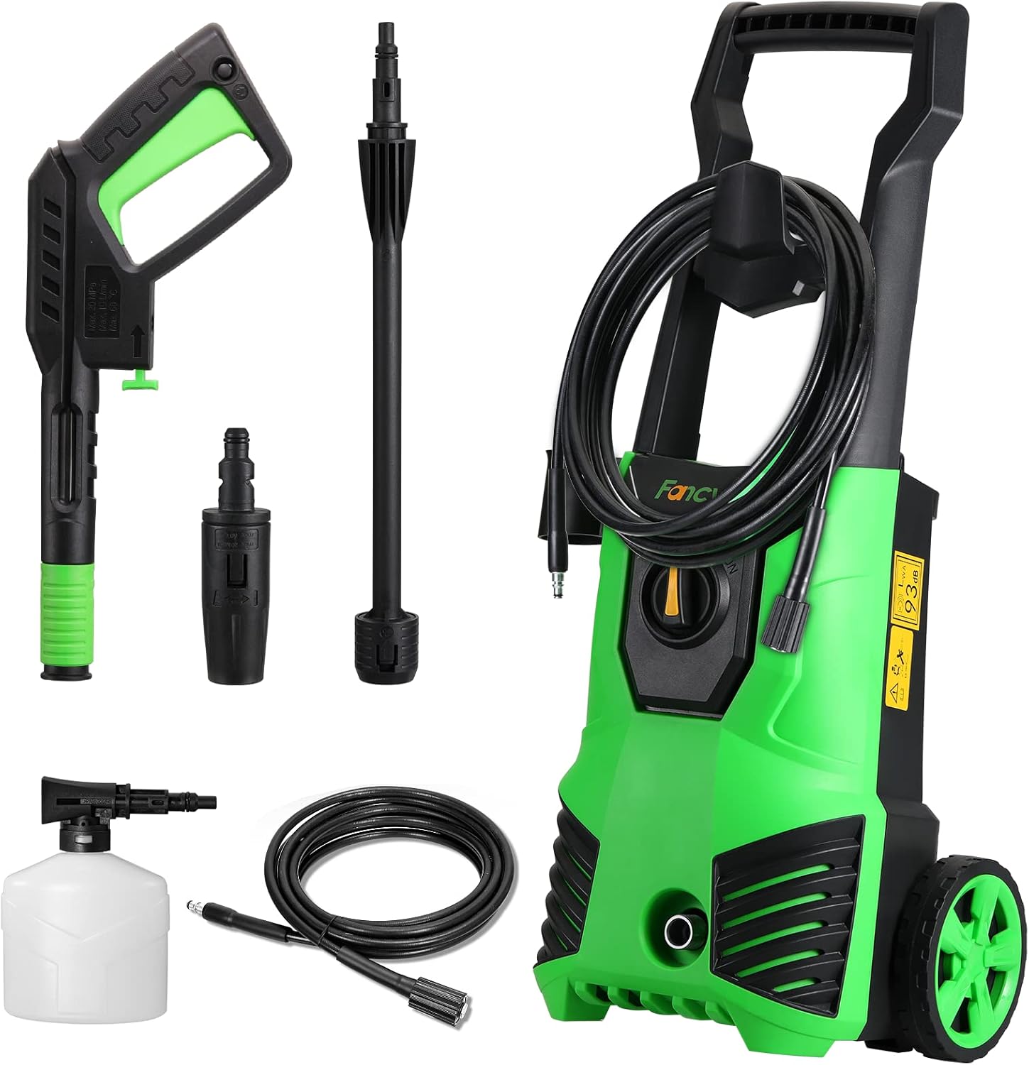 Electric High Pressure Washer, 1.9 GPM, 35ft Hose, 20ft Pressure Hose T7840
