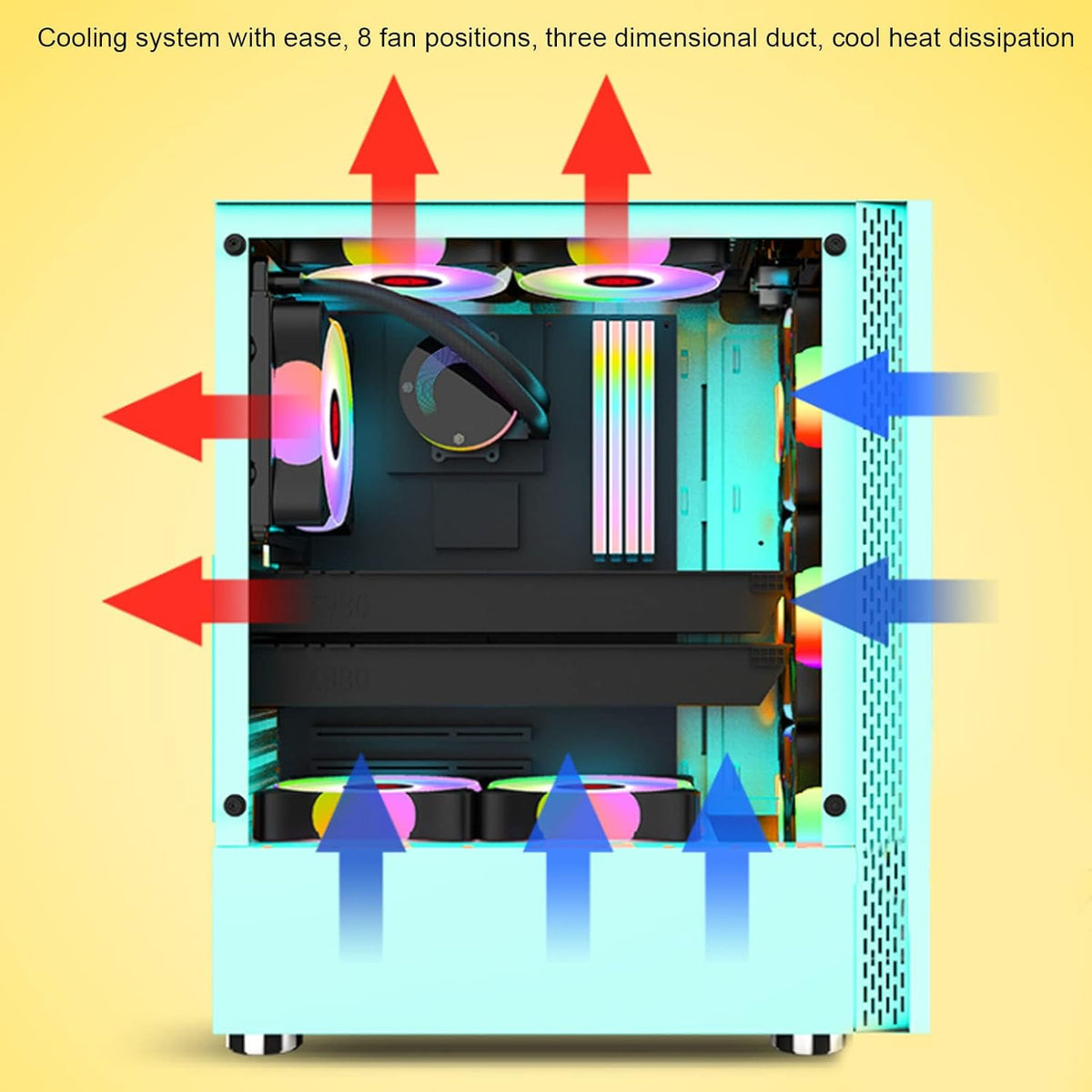 Vertical Super Tower Computer Chassis, 7 Slots ATX MATX K848