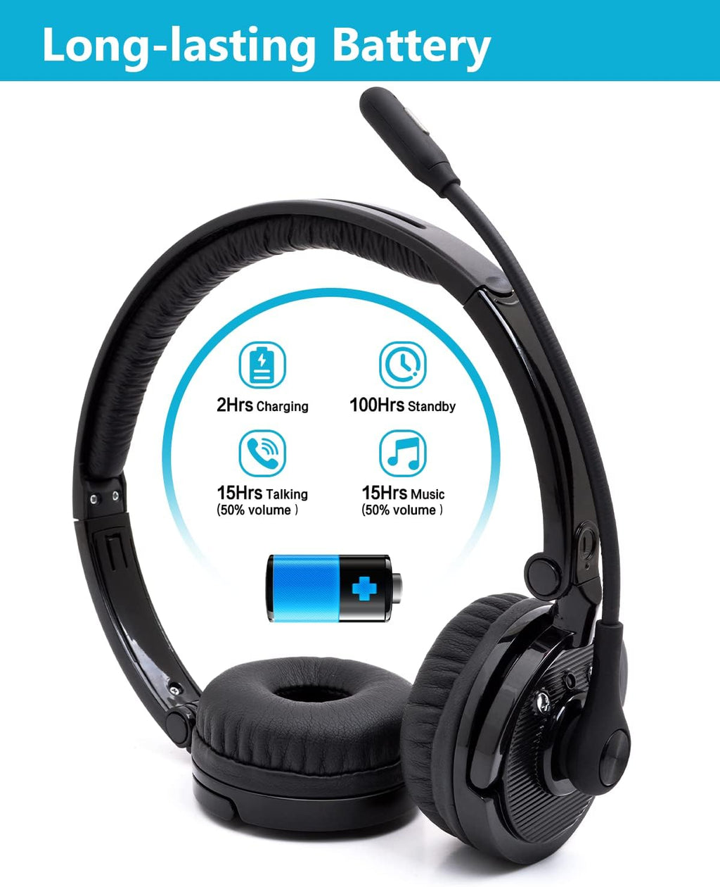 Pack of 2 Wireless Bluetooth Headset with Microphone USB Dongle X278525