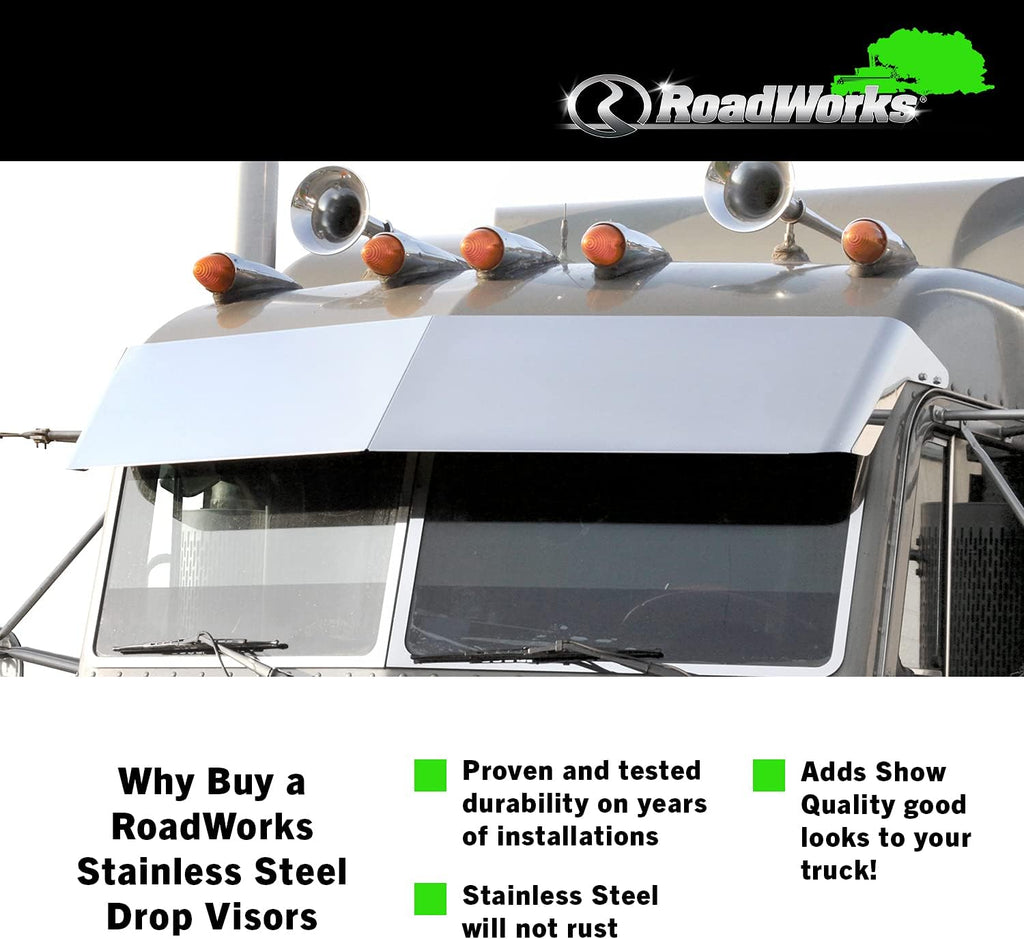 White Stainless Steel Blind Mount Drop Visor S8040