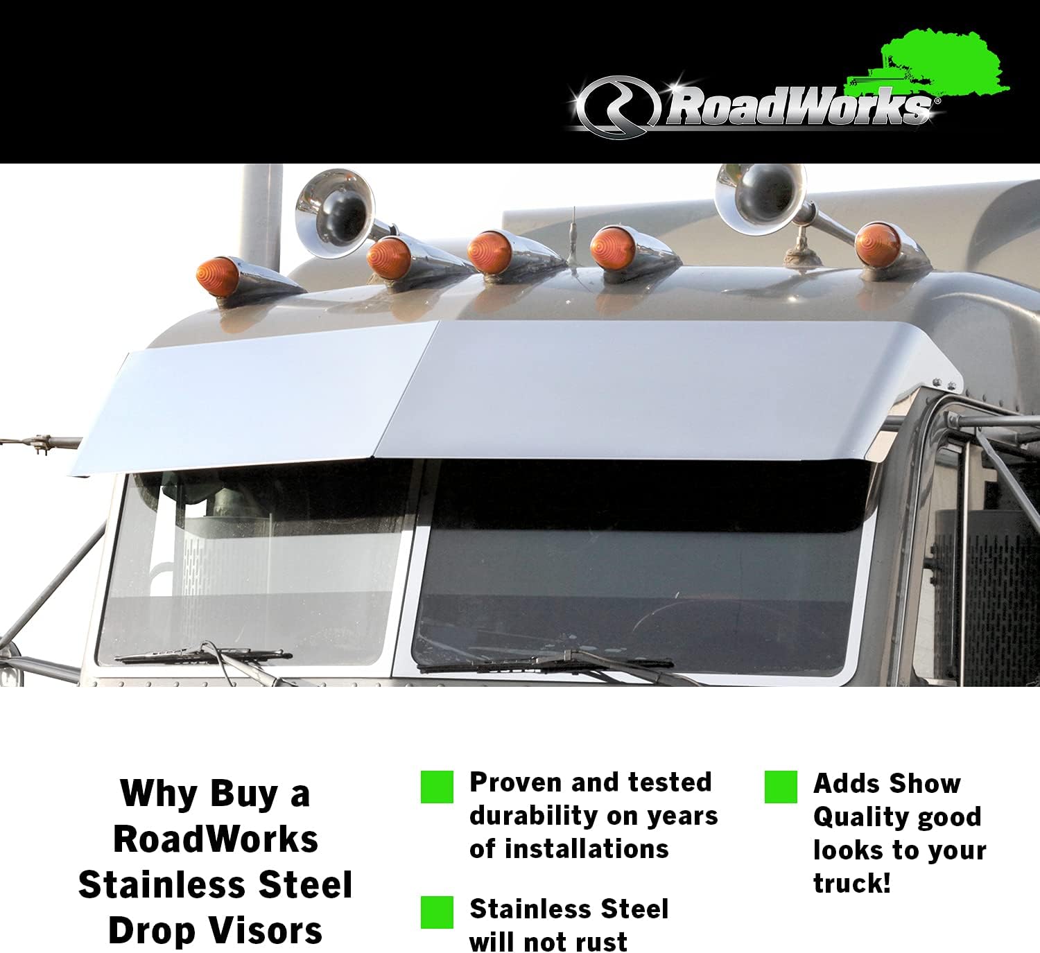 White Stainless Steel Blind Mount Drop Visor S8040