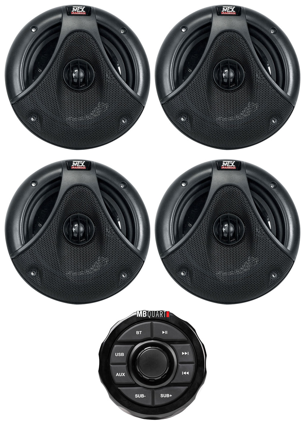 Marine Gauge Receiver with Bluetooth USB Aux and 6.5" Speakers K839993