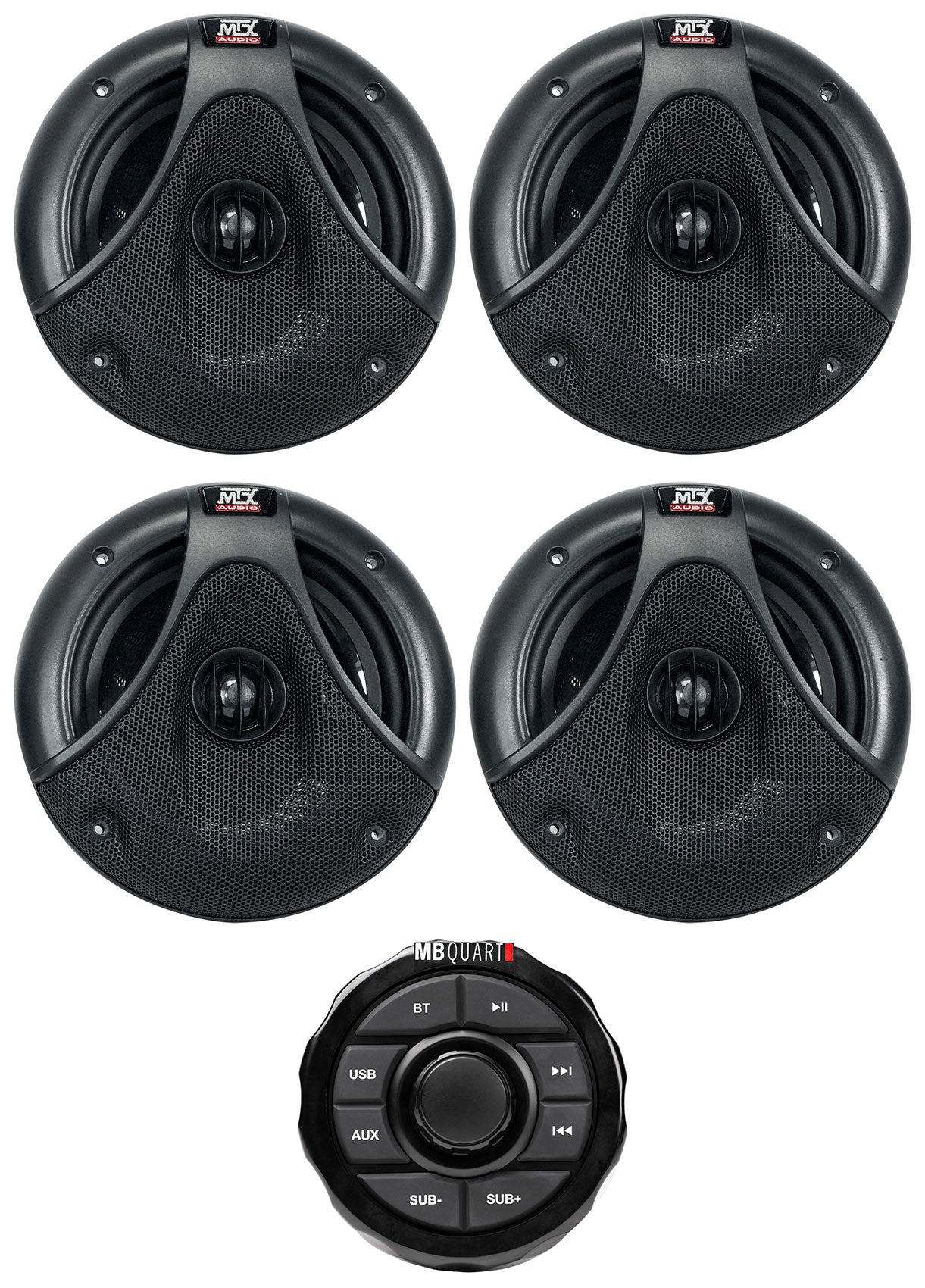 Marine Gauge Receiver with Bluetooth USB Aux and 6.5" Speakers K839993