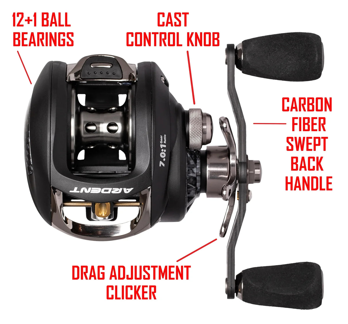 Left Hand Baitcaster, 7.0:1 Gear Ratio E329594