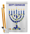 Hanukkah Menorah Winter Decorative Vertical Double Sided Door Hanger C63182
