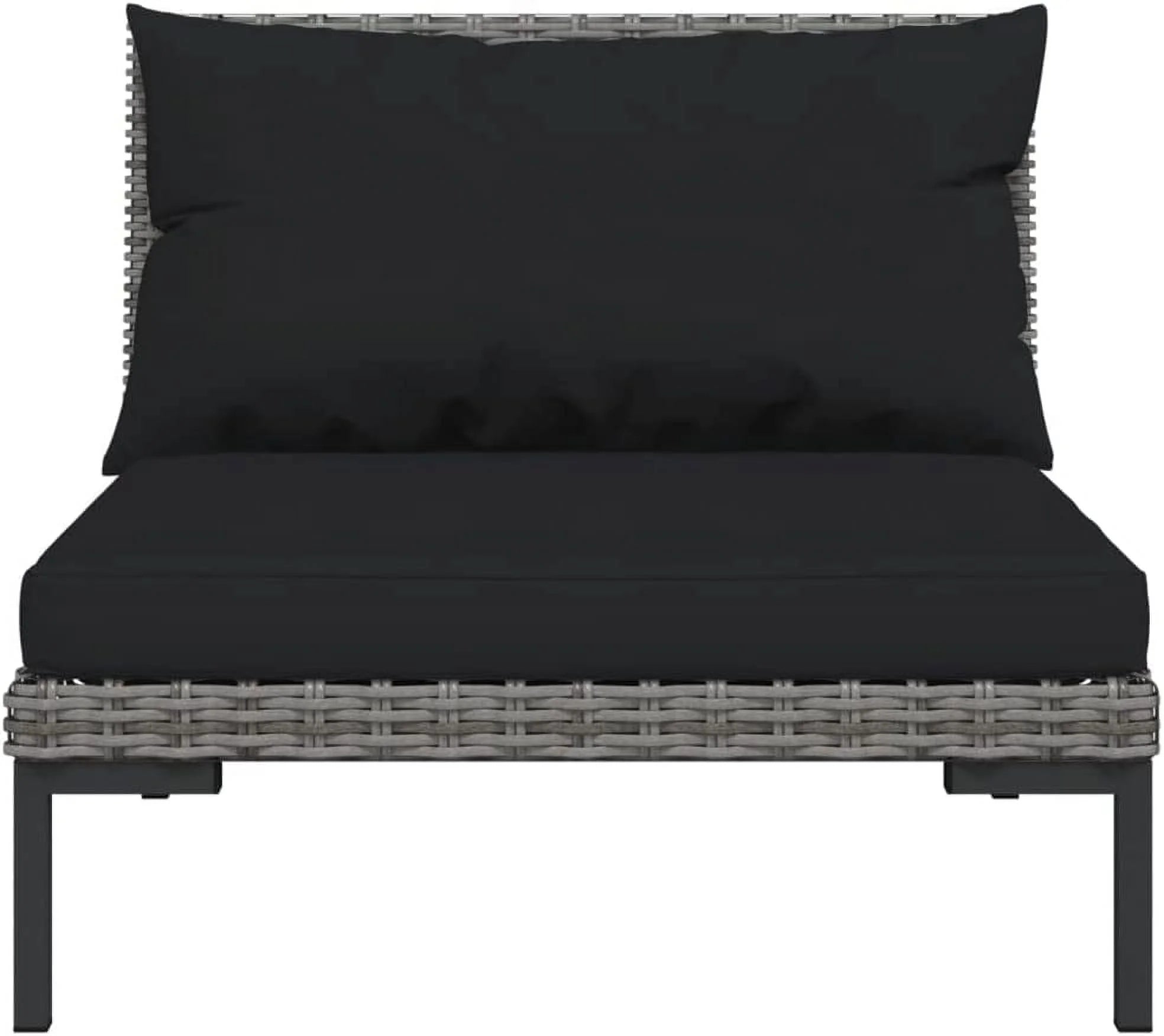 12 Piece Poly Rattan Patio Lounge Set with Cushions Dark Gray Q1709
