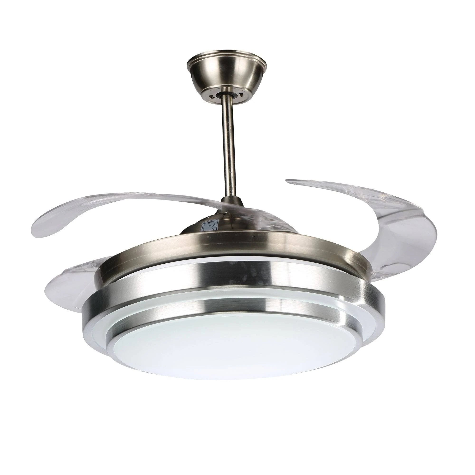 Retractable Metal LED Ceiling Fan with Remote - 42 Inches White R166624