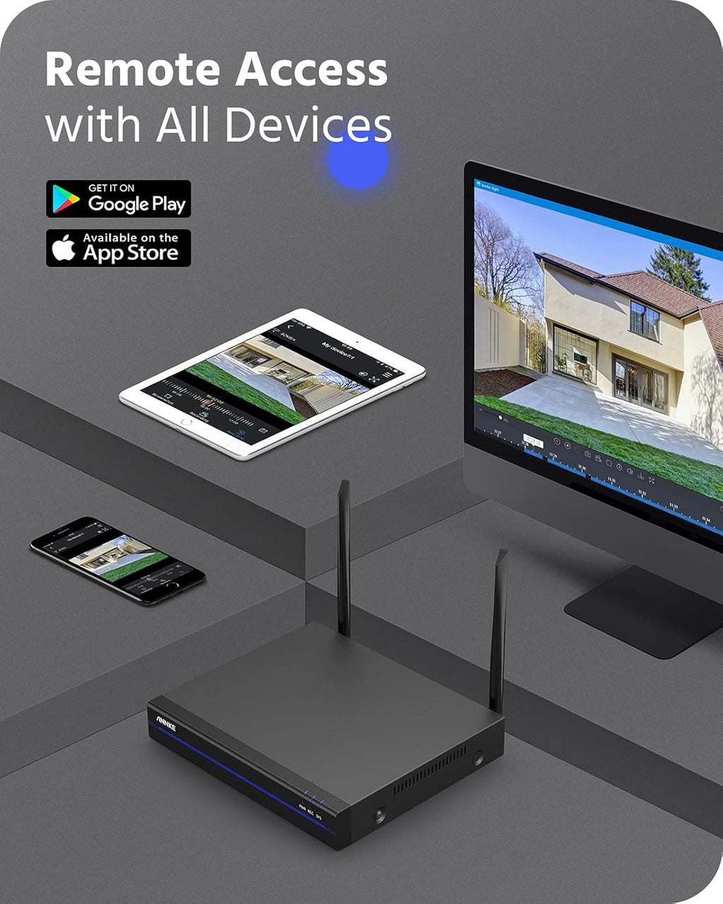 3MP Wireless Security Camera System with 4Pcs IP Cameras E46984